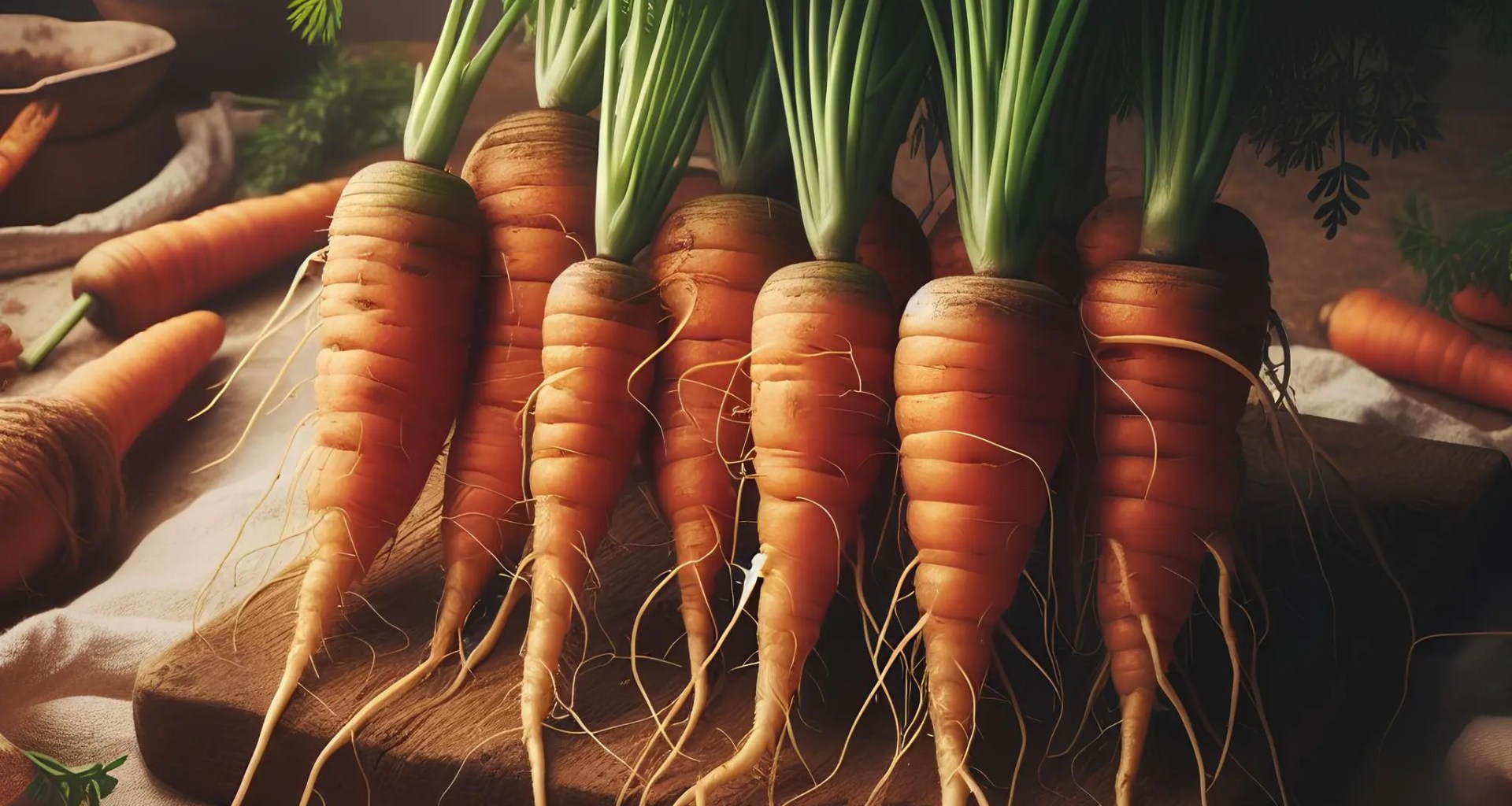 Carrot Ageing Mystery: Carrots arranged side by side