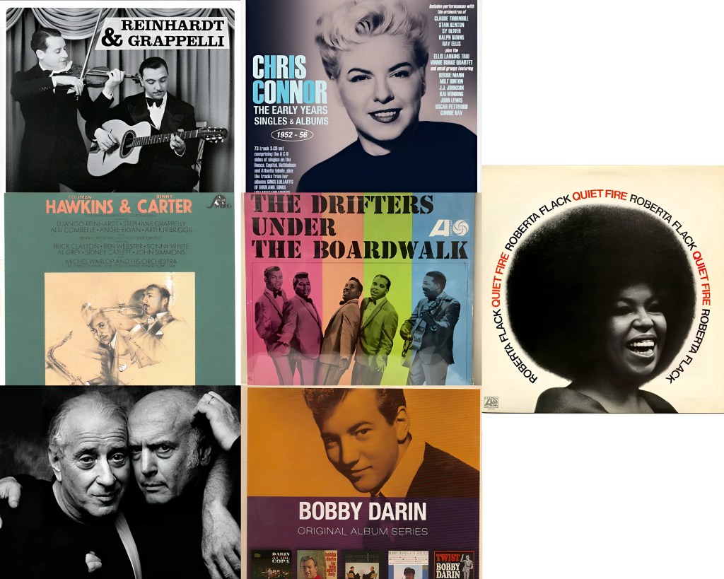 Yıldızlar Karması: Leiber ile Stoller (sol alt), Ray Charles, Chris Connor, The Drifters, Bobby Darin ve Roberta Flack