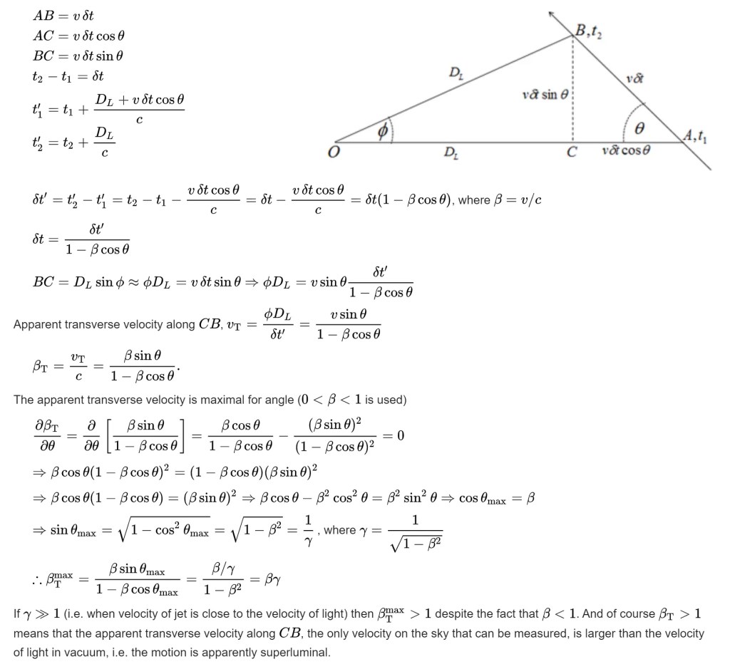 proof of superluminal motion, superluminal motion proof, superluminal motion, pair event