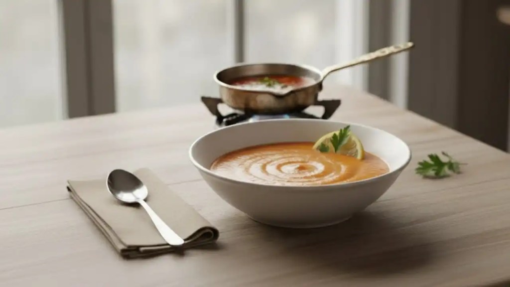 sade süzme mercimek çorbası, lokanta usulü mercimek çorbası kase, kas_ede kırmızı mercimek çorbası, kıvamlı mercimek çorbası sunumu, pürüzsüz mercimek çorbası