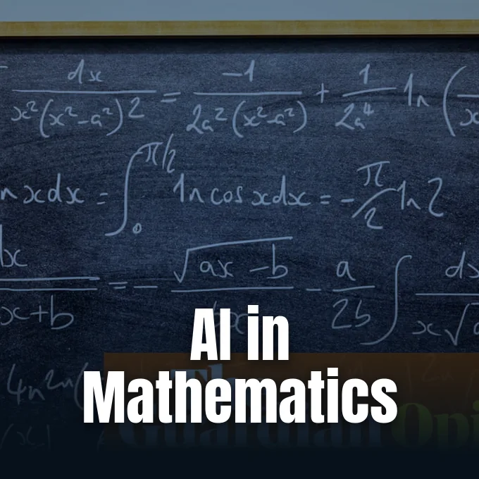 The Guardian editorial artwork discussing AI in mathematics and human proof validation.