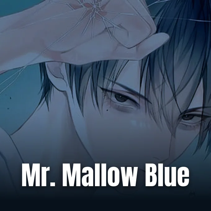 Promotional illustration for Akaza Samamiya's Mr. Mallow Blue manga published by Kadokawa.