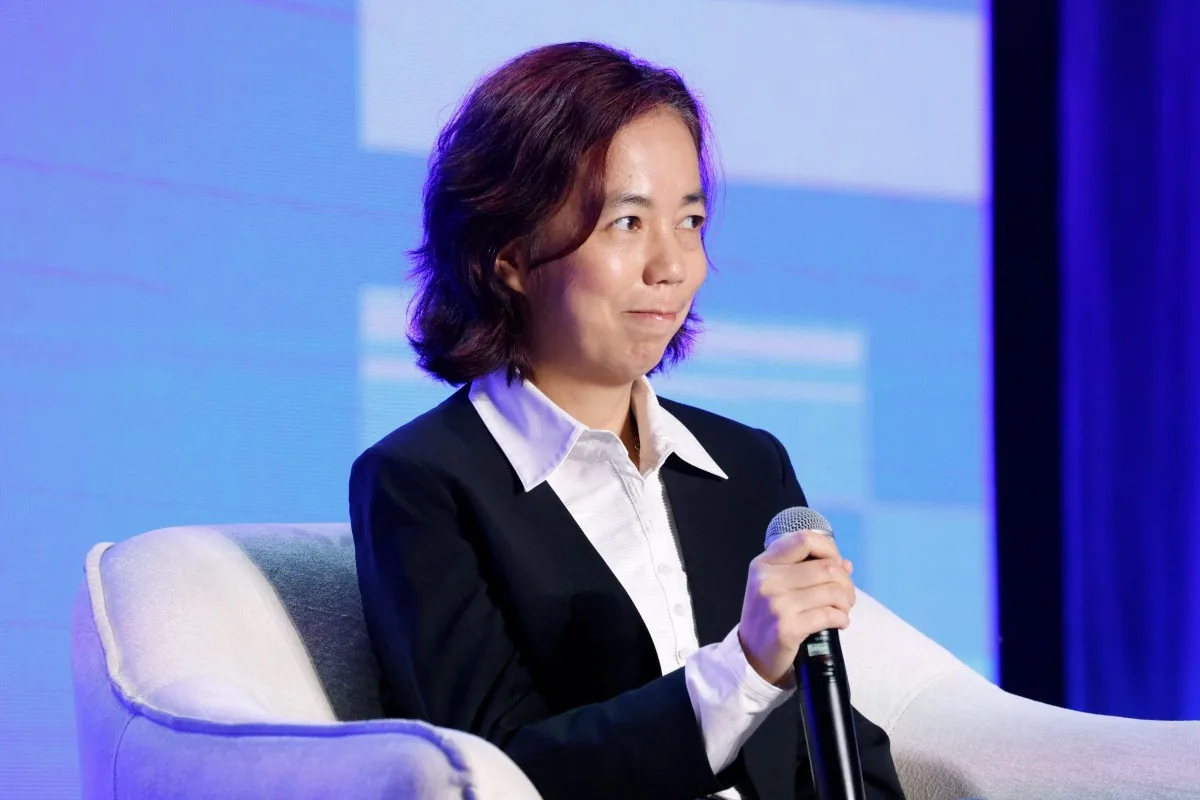 Dr. Fei-Fei Li speaking at an industry forum before joining AMD through the World Labs acquisition.