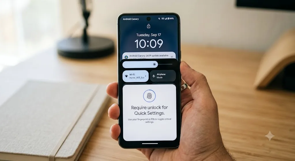 Android Canary system branding illustrating security updates for mobile connectivity.
