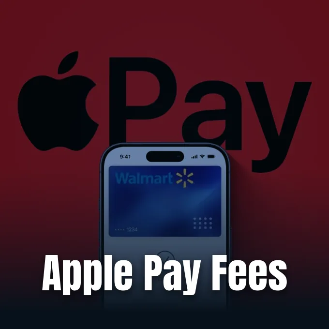 Apple Pay fees and tap-to-pay feature interface shown on an Apple device Dynamic Island.