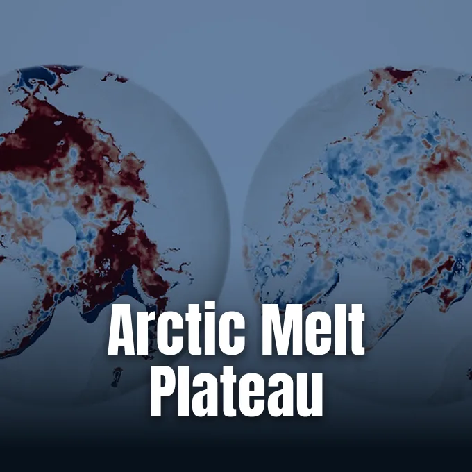 Satellite trend map of Arctic sea ice melt season length from 2000 to 2009 by NASA Earth Observatory