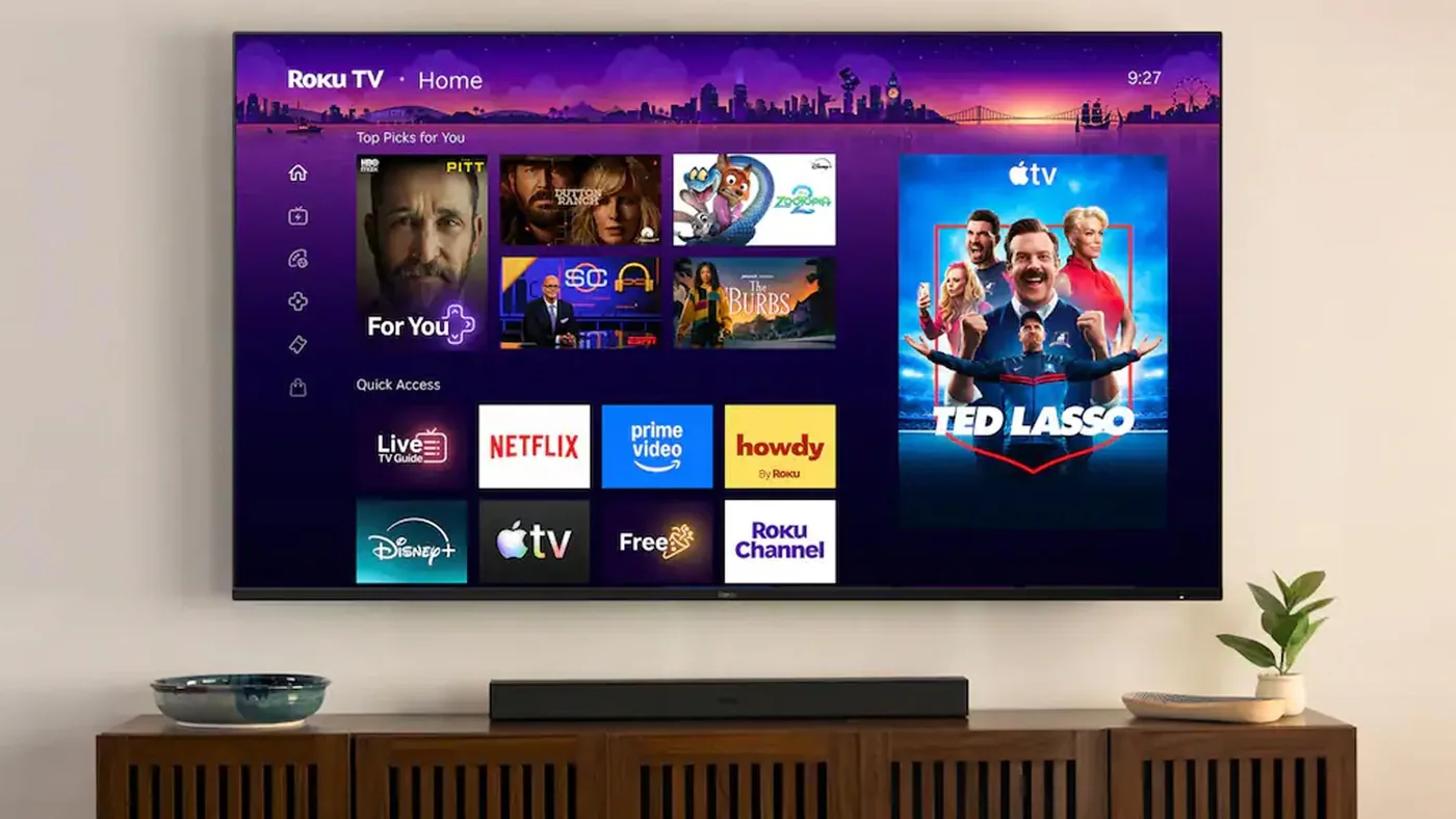 Roku smart television display representing budget and mid-range Best Buy TVs.