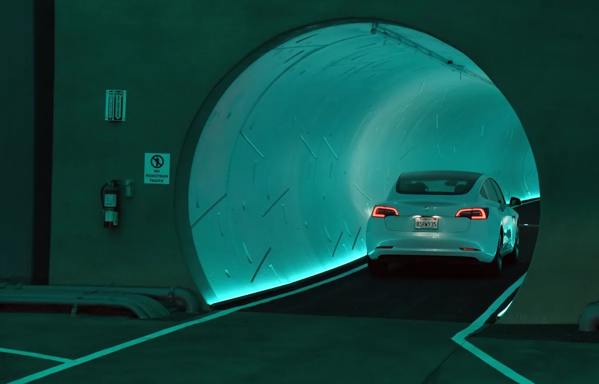 Boring Company tunnel infrastructure in an archival photograph.