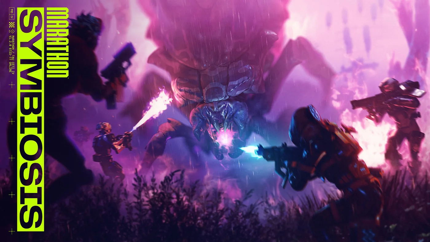 Promotional artwork for the Marathon Symbiosis content update arriving in December.