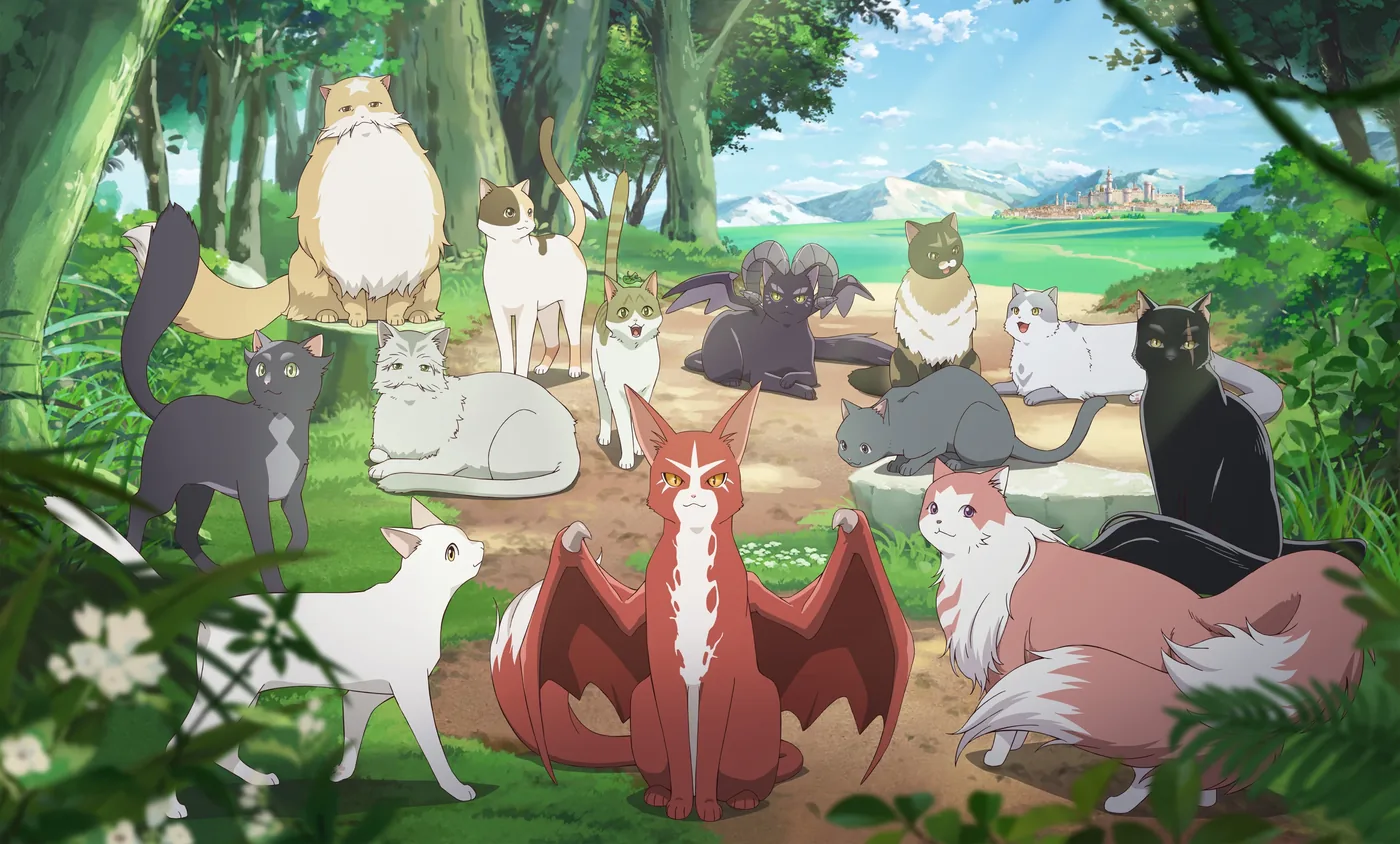 Official key visual graphic displayed on the cat dragon anime website.