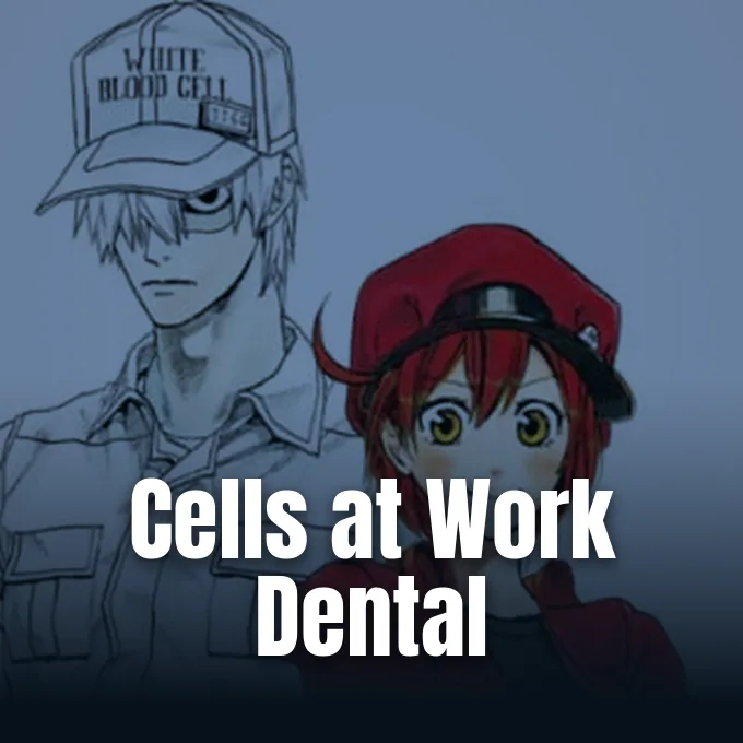 Promotional artwork from Kodansha announcing the Cells at Work dental spinoff manga.