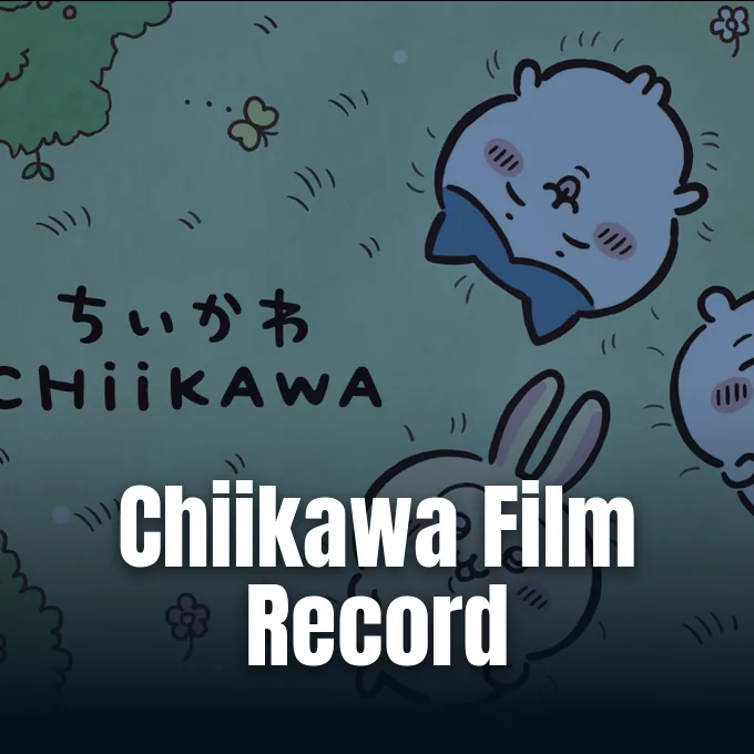 Promotional visual announcing the English release alongside the Chiikawa film box office record.