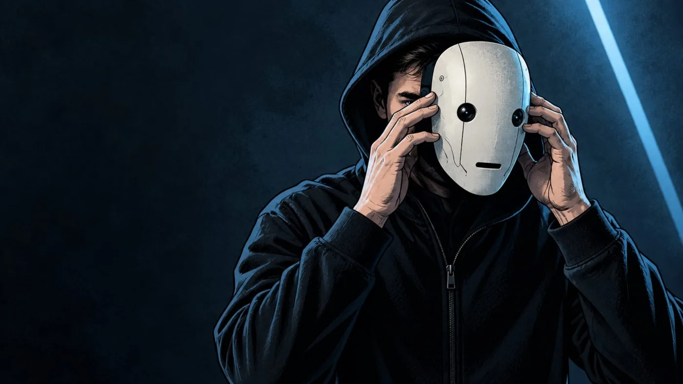 Robot hacker illustration used to accompany the Claude AI misuse report.