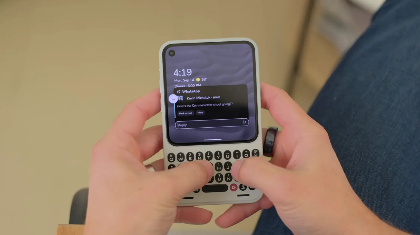 The Message Hub interface on the Clicks Communicator home screen.