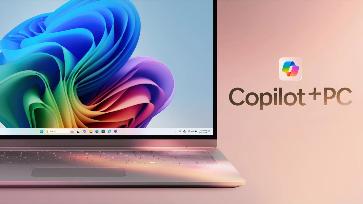 A Windows 11 Surface laptop operating without Copilot+ branding badges.