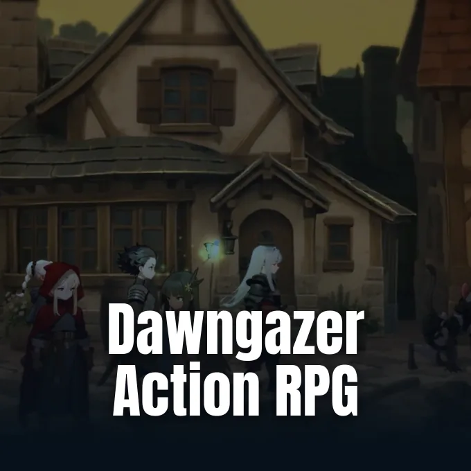 Official promotional artwork for Dawngazer action RPG directed by Takafumi Noma.