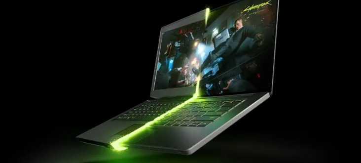 Nvidia GeForce RTX 50 series mobile GPU promotional banner from KitGuru.