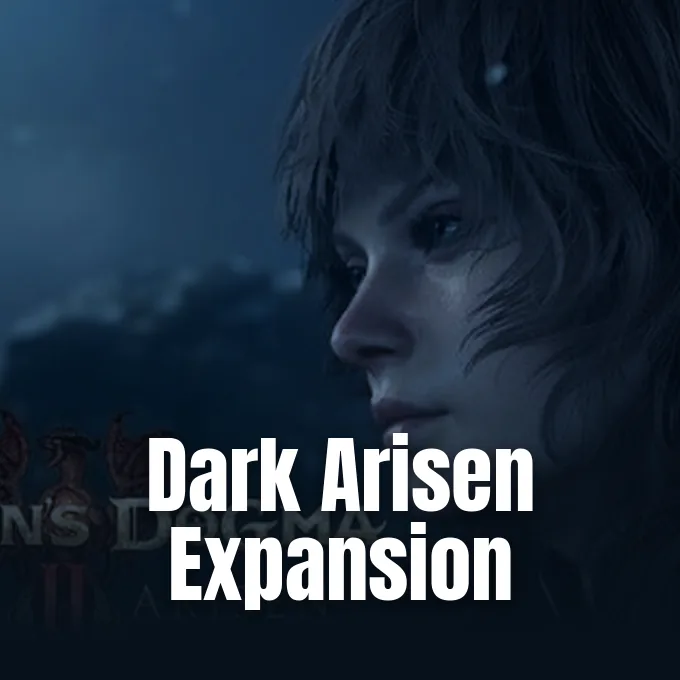 Capcom promotional trailer graphic for the Dragon's Dogma 2 Dark Arisen expansion announcement.