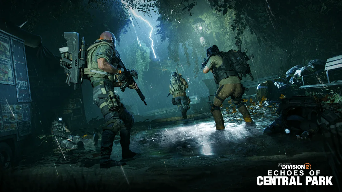 Promotional preview screenshot showcasing Echoes of Central Park environmental hazards.