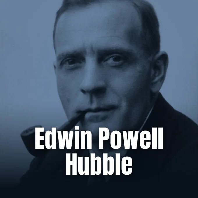 Archival portrait photograph of American observational astronomer Edwin Powell Hubble.