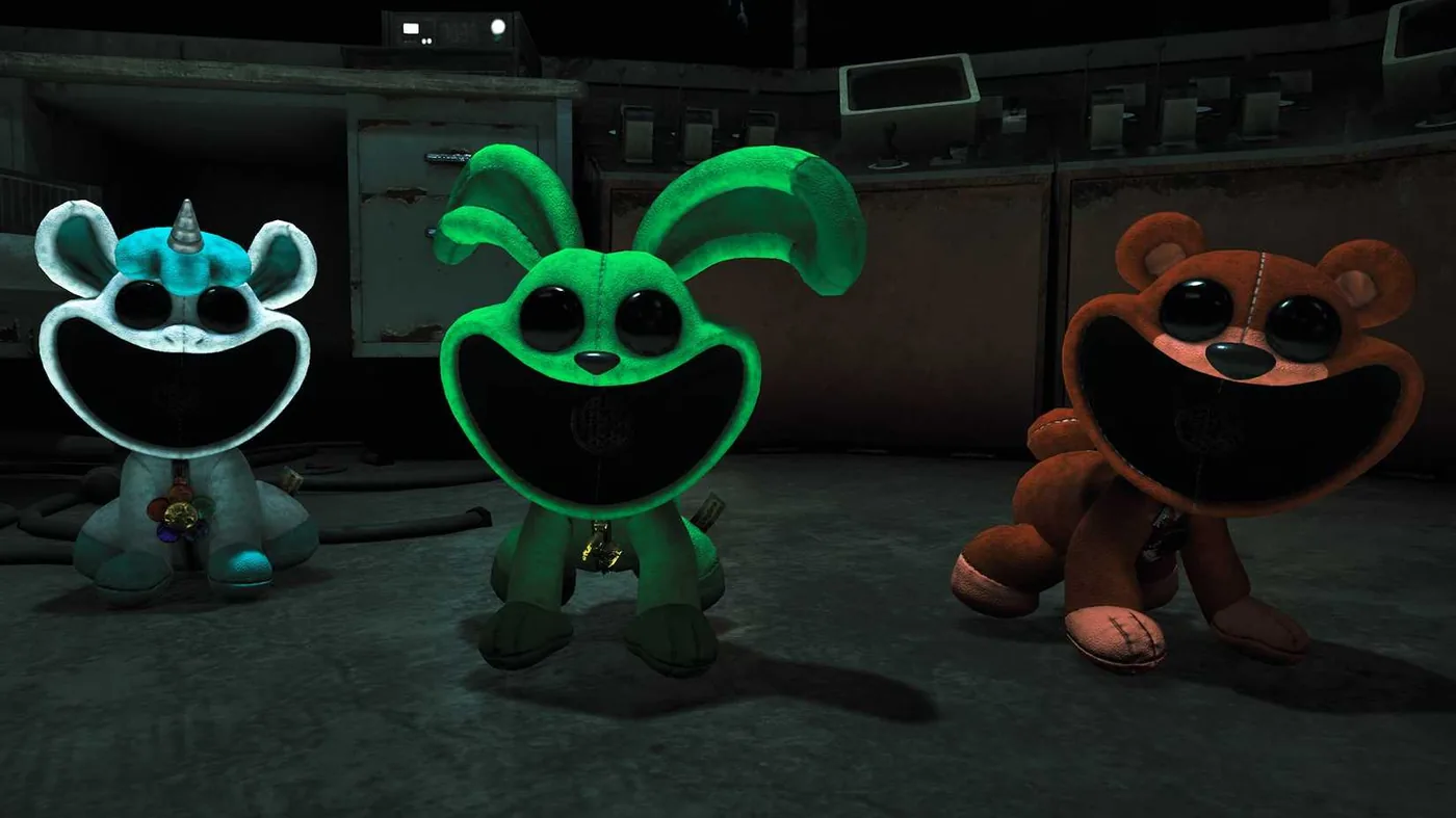 The playable Smiling Critters lineup in Escape From Playtime.