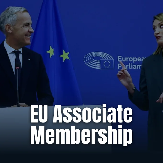 Australian and European flags symbolizing trade and diplomatic talks regarding EU associate membership potential.