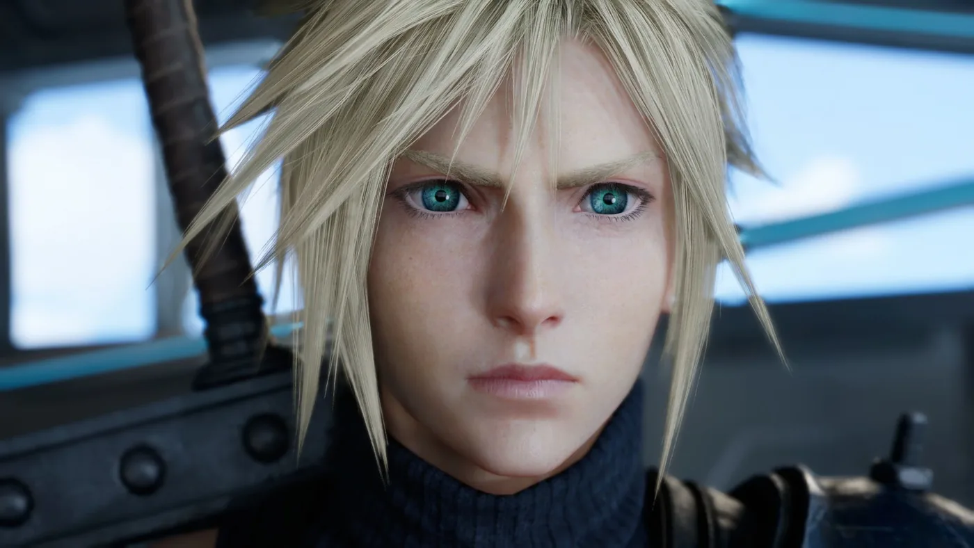 Promotional visual for Final Fantasy 7 Revelation illustrating party members alongside protagonist Cloud Strife.