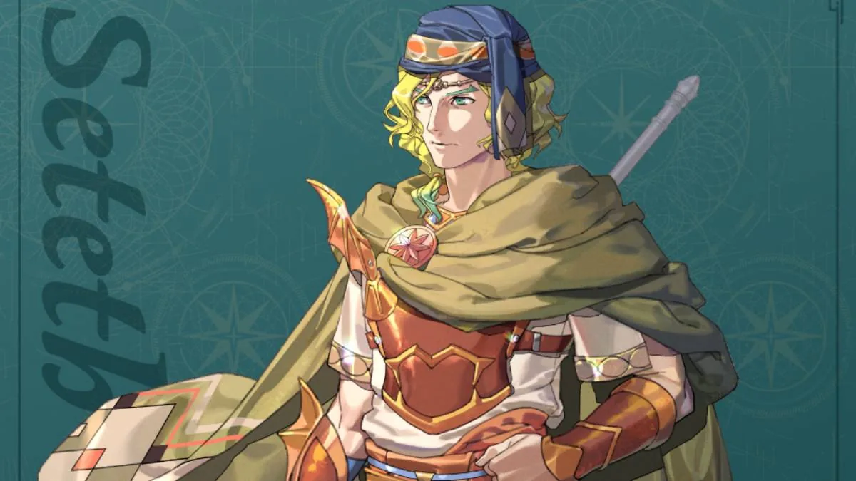 Character artwork confirming Seteth in Fire Emblem: Fortune's Weave.