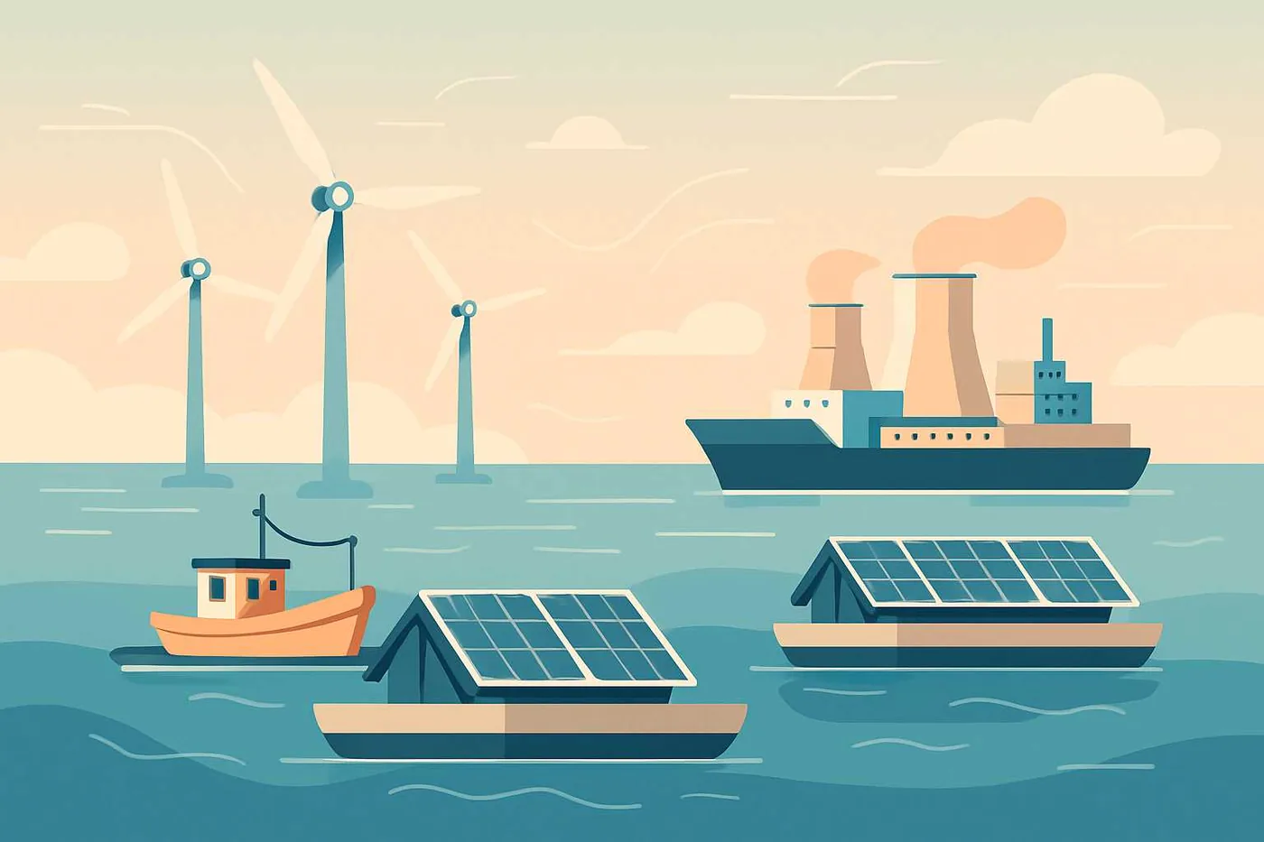 Offshore floating power plants generating nuclear electricity for coastal cities