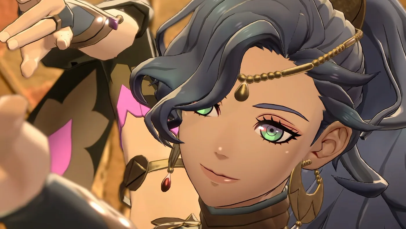 Tactical battle sequence in Fire Emblem: Fortune's Weave on Nintendo Switch 2.