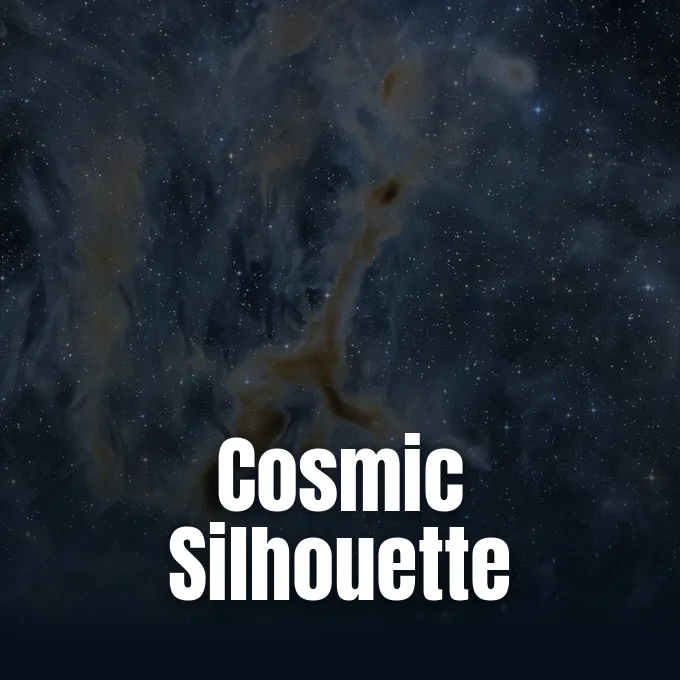 The Giraffe Nebula in Cassiopeia forms a dark outline resembling an animal facing right with an extended neck.