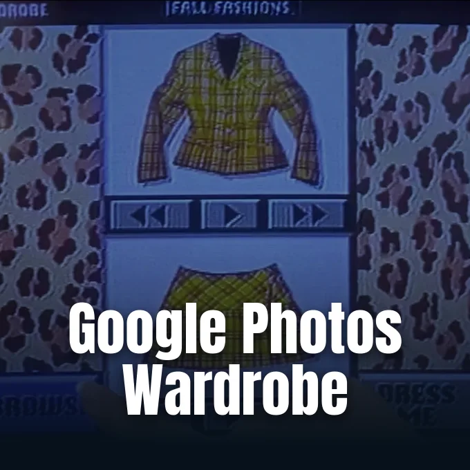 Google Photos wardrobe feature interface graphic from MacRumors coverage.