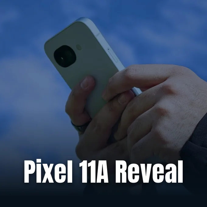 Hands-on photograph from Android Police showing prior Pixel hardware used to assess Pixel 11a dimensions.