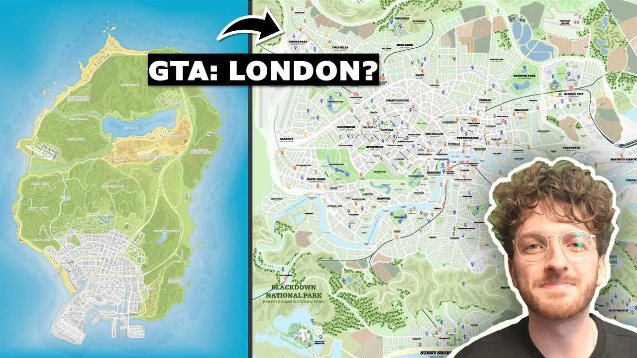 Cartographic concept of the GTA London map created by YouTuber CityEd.