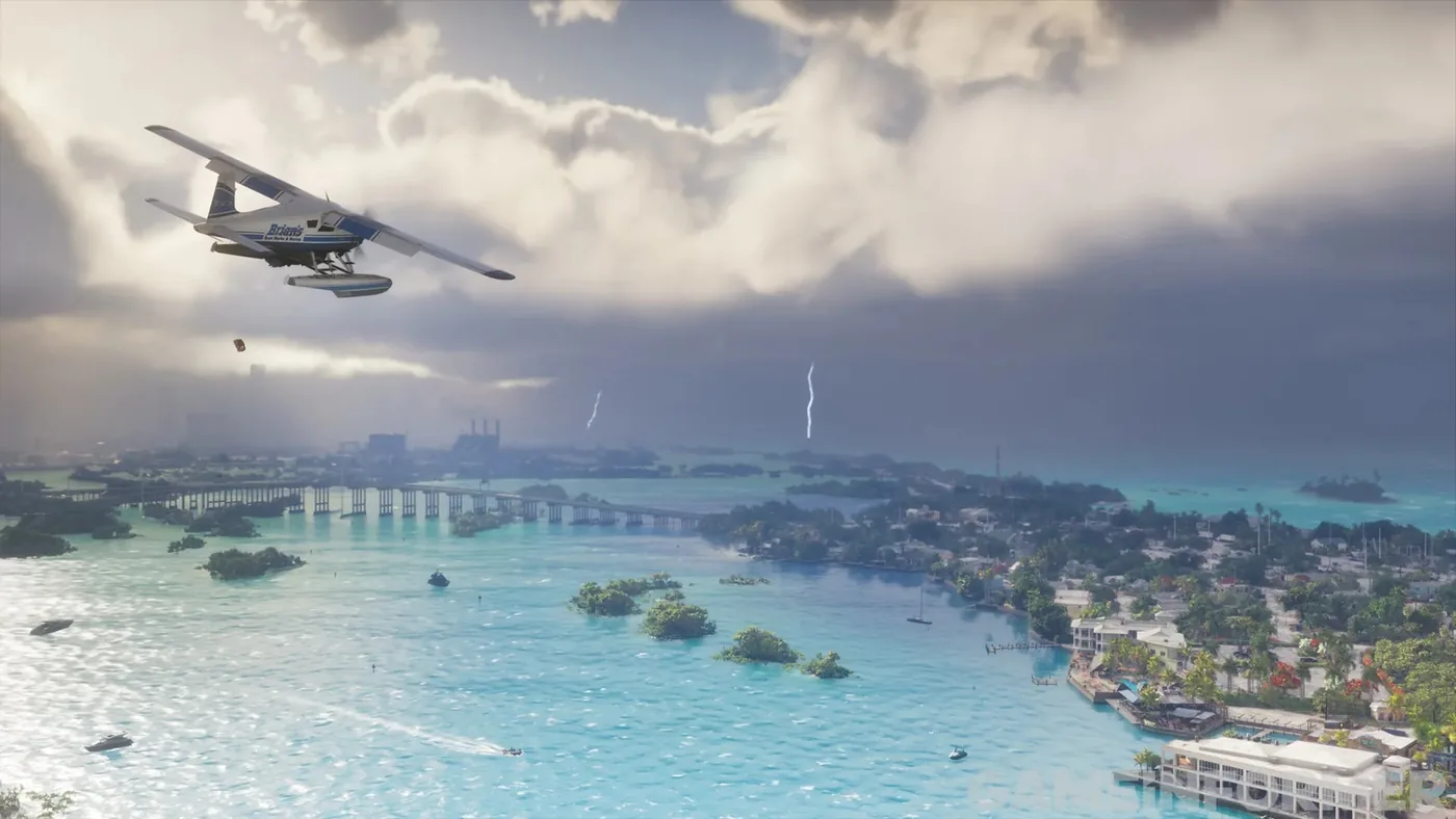Gameplay screenshot illustrating the environmental scale of Leonida in Grand Theft Auto 6.