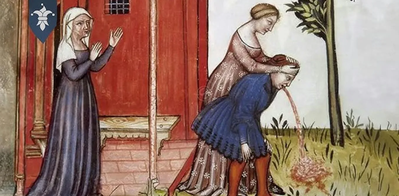 Illustration accompanying The Conversation's historical account of drinking and hangovers.
