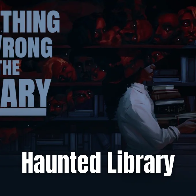 Official key art for Something is Wrong with the Library from Strange Scaffold.