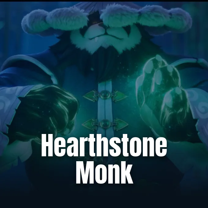 Promotional artwork for the Hearthstone Monk class announcement from Blizzard Entertainment.