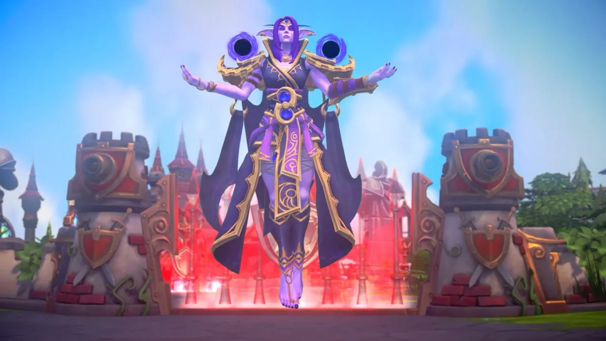 Main stage presentation screen during BlizzCon 2026 covering Heroes of the Storm.