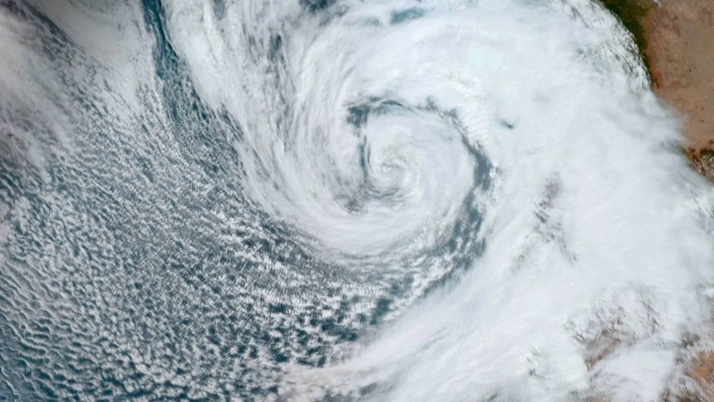 Meteorological satellite view capturing the compact central core of Hurricane Polo in the Pacific.