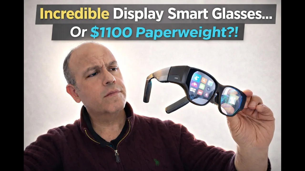 Video review thumbnail highlighting Inmo Air3 recall and thermal overheating issues.