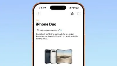 Apple Store interface showing the Get Ready setup for upcoming iPhone Duo pre-orders.