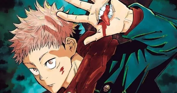 Promotional manga cover art illustrating Jujutsu Kaisen vs Kagurabachi bookstore presence.