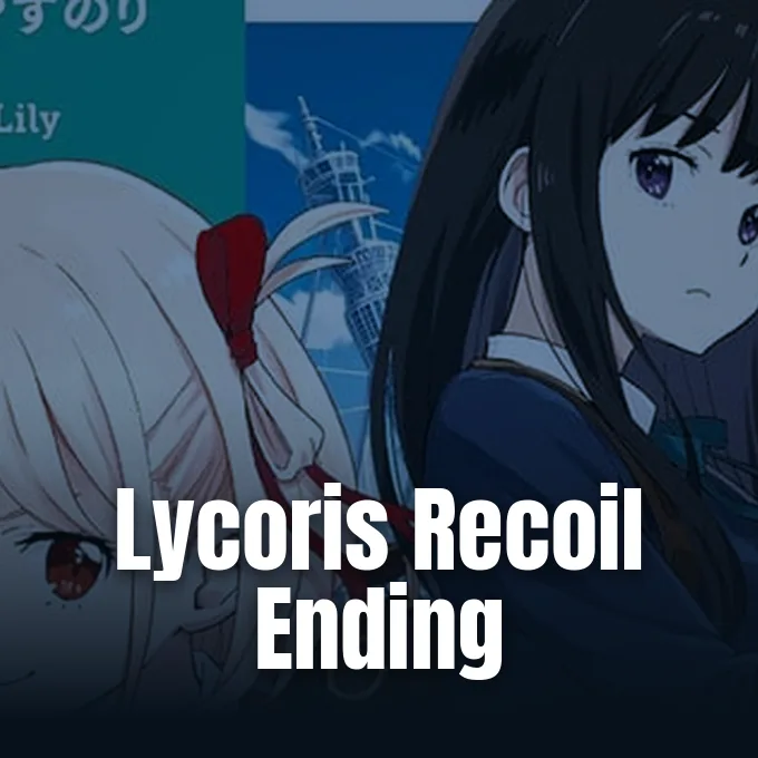 Promotional artwork for the lycoris recoil manga ending published by Kadokawa.