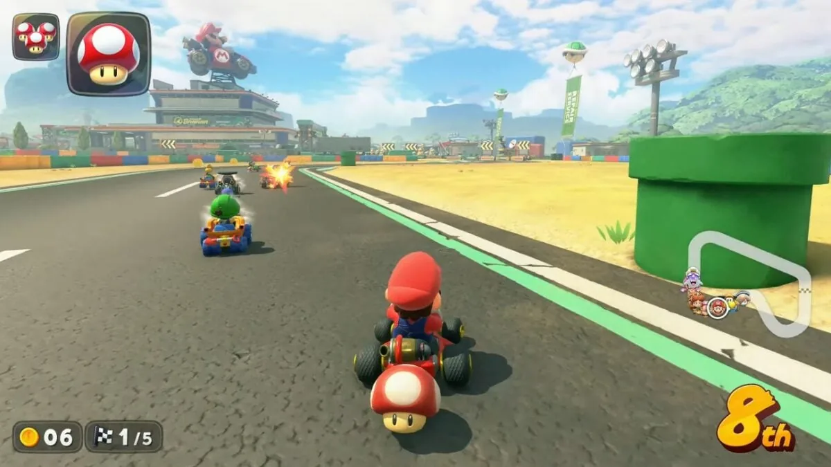 Mario Kart World imagery accompanying coverage of the classic SNES courses.