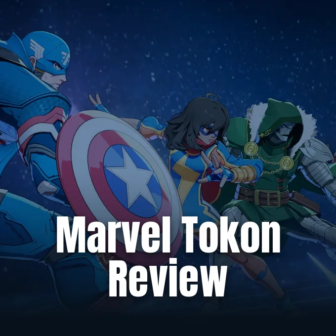 Promotional splash artwork for the Marvel Tokon Fighting Souls video game review.