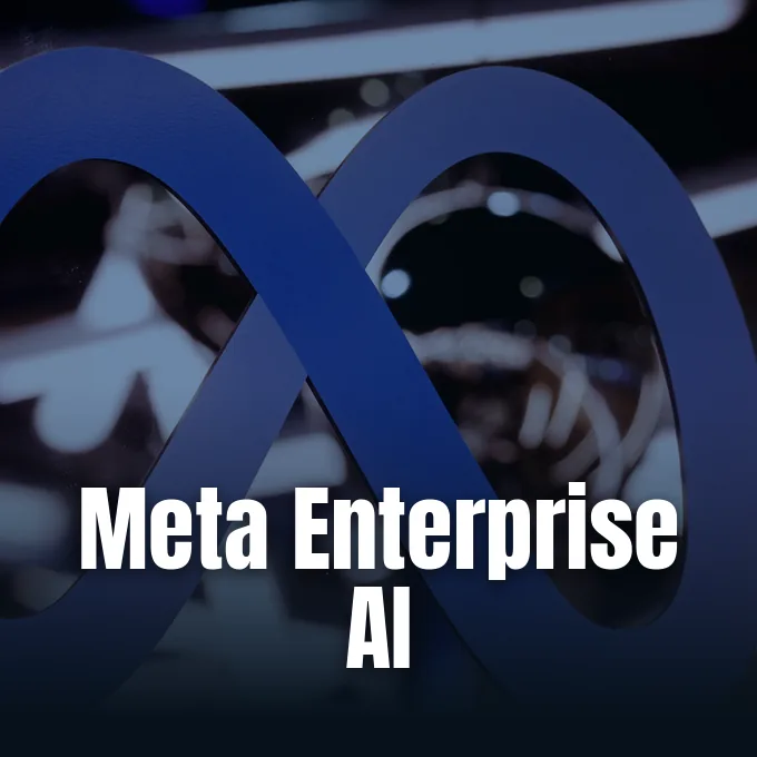 The Meta corporate headquarters entrance sign displayed following the launch of the Meta enterprise AI division.