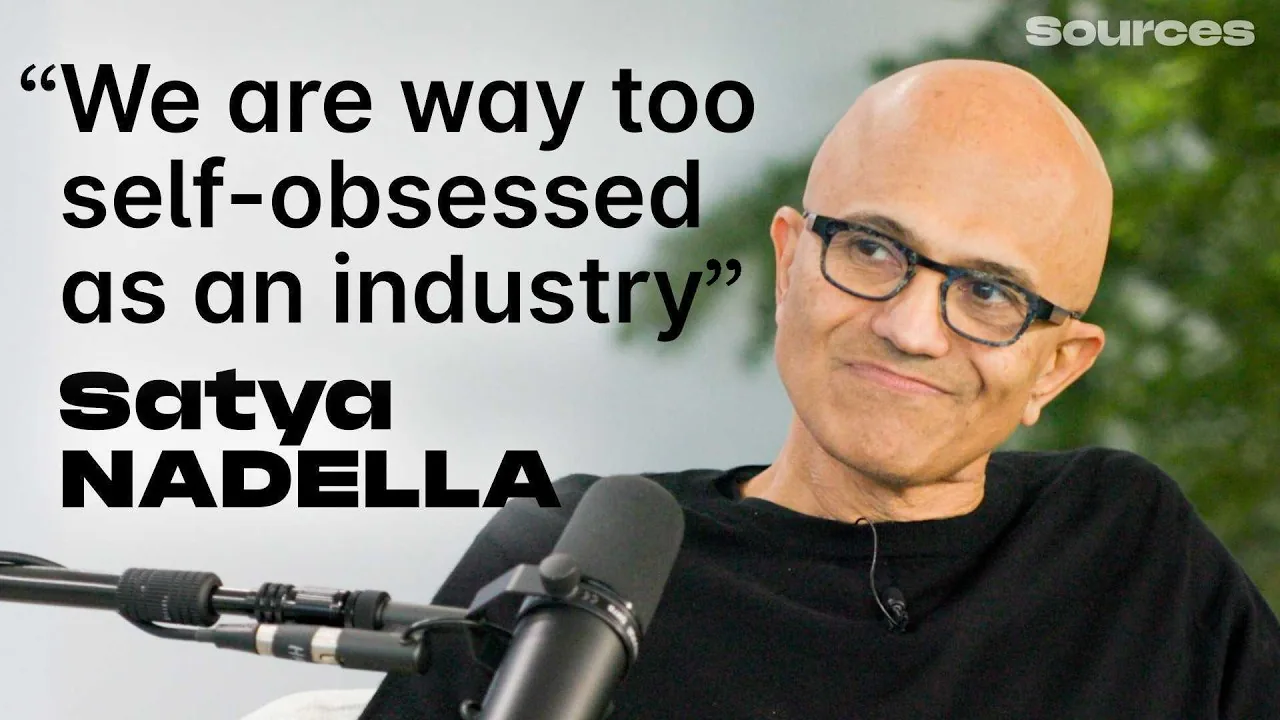 Satya Nadella discussing Microsoft CEO Xbox priorities and artificial intelligence on the Sources podcast.