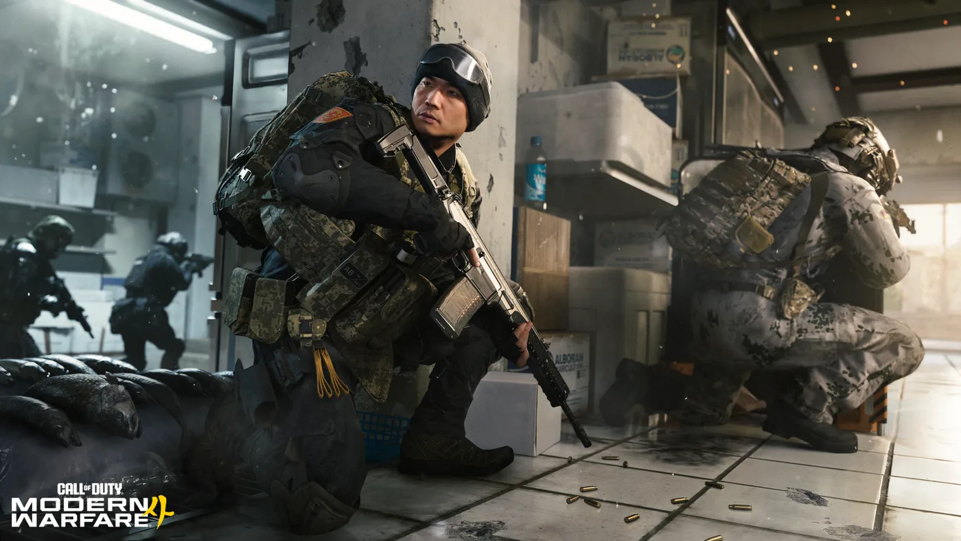 Modern Warfare 4 promotional capture illustrating the Lotus competitive map.