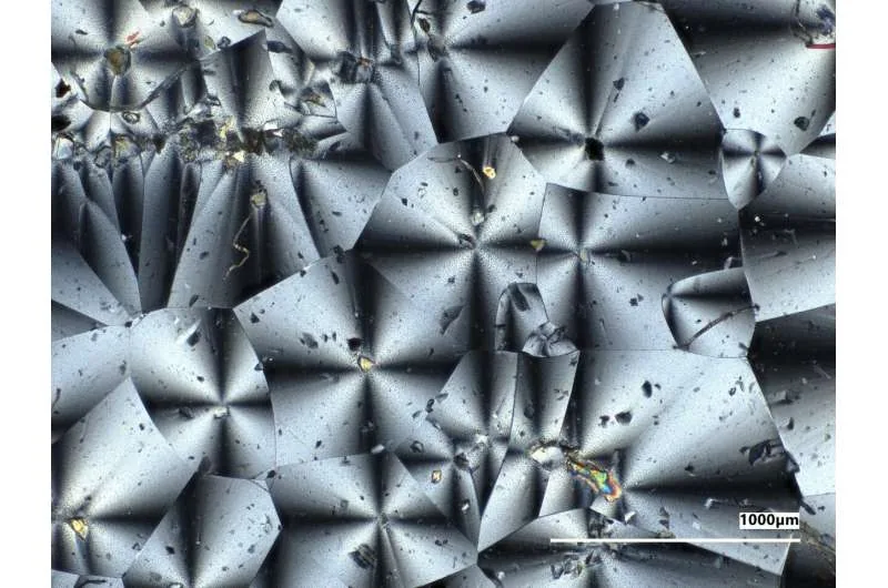 Microscopic crystal structures of NASA moon manufacturing material